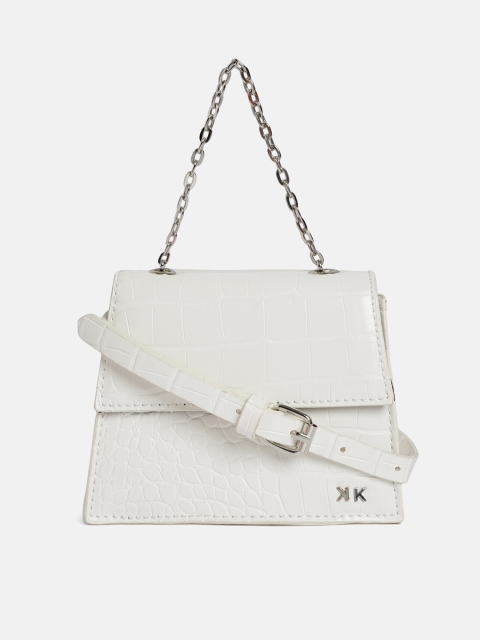 

KENDALL & KYLIE White Textured Leather Handheld Bag