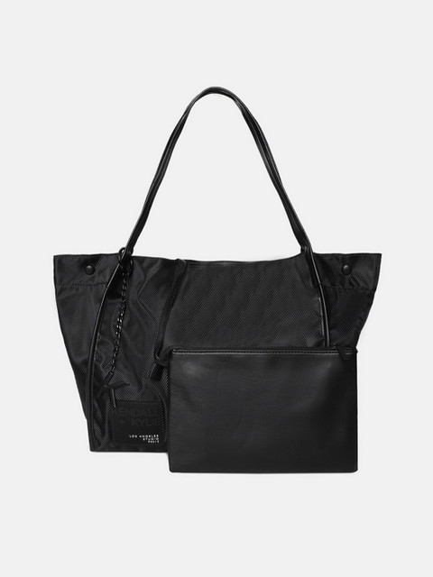 

KENDALL & KYLIE Black Leather Structured Shoulder Bag