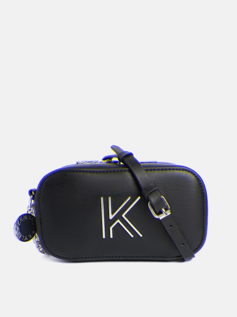 

KENDALL & KYLIE Black Leather Structured Sling Bag