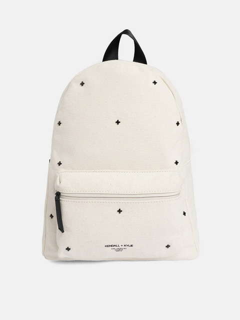 

KENDALL & KYLIE Women White & Black Embellished Backpack
