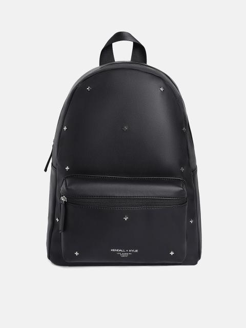 

KENDALL & KYLIE Women Black & Silver-Toned Embellished Backpack