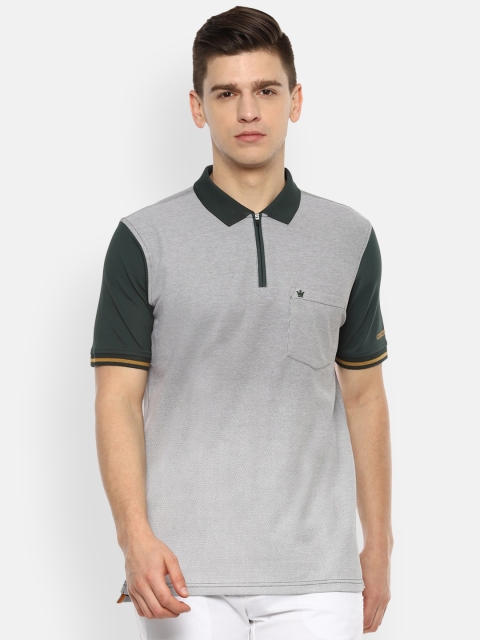 

Louis Philippe Men Grey Polo Collar T-shirt