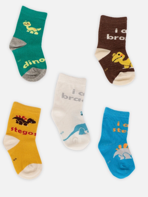 

PASSION PETALS Boys Pack Of 5 Assorted Cotton Ankle-Length Socks