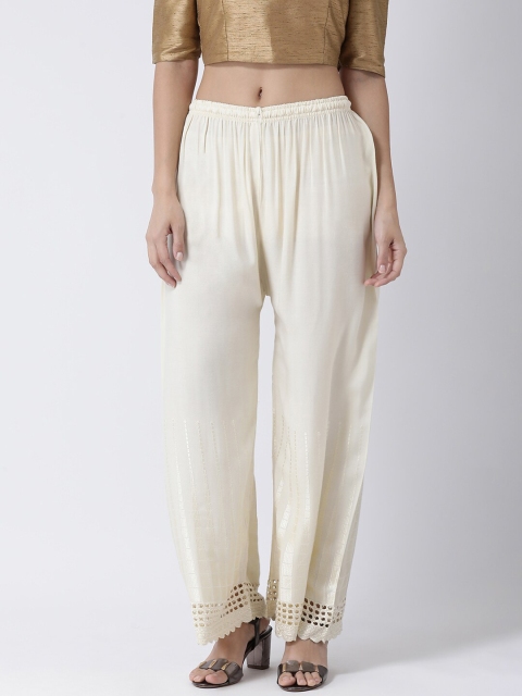

Charitra Women Off White Hem Design Palazzos