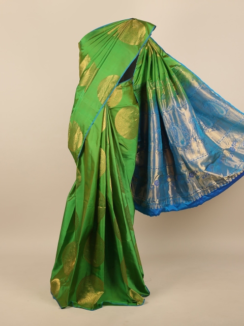 

Pothys Green & Blue Woven Design Pure Silk Saree