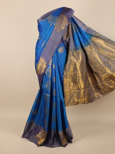 

Pothys Blue & Grey Woven Design Pure Silk Saree