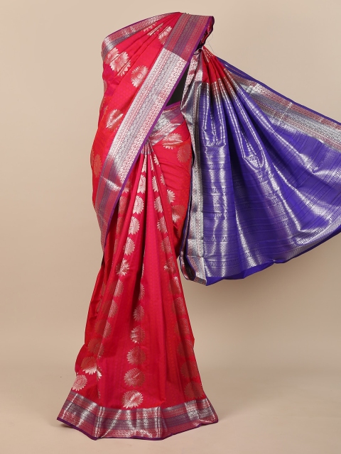

Pothys Pink & Blue Woven Design Zari Pure Silk Saree