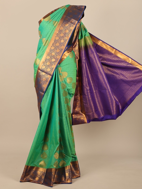 

Pothys Green & Blue Ethnic Motifs Pure Silk Saree
