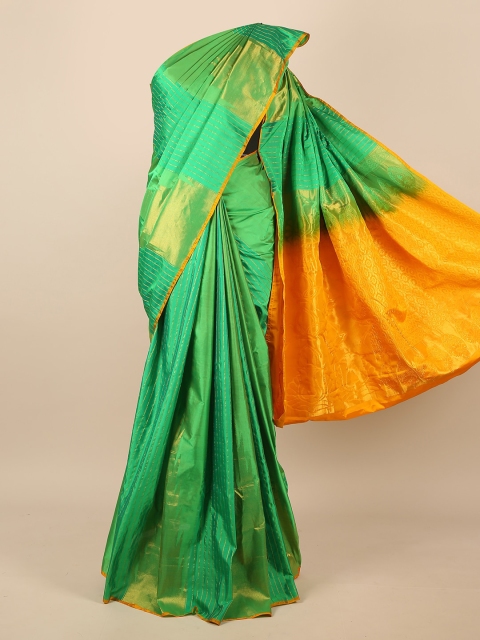 

Pothys Green & Yellow Woven Design Pure Silk Saree