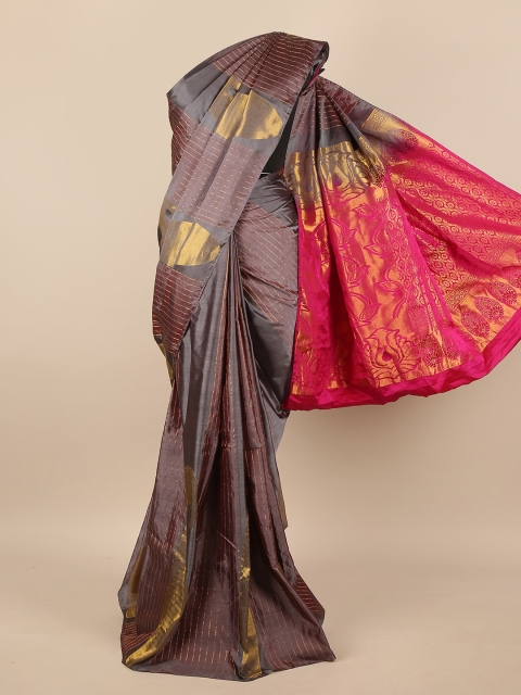 

Pothys Grey & Pink Woven Design Pure Silk Saree