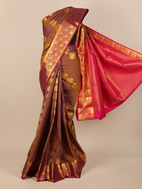 

Pothys Brown & Pink Ethnic Motifs Pure Silk Saree