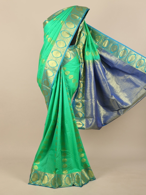 

Pothys Green & Blue Ethnic Motifs Pure Silk Saree