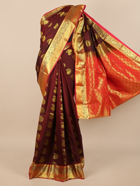 

Pothys Maroon & Pink Ethnic Motifs Pure Silk Saree