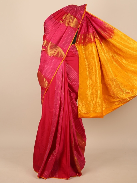

Pothys Pink & Yellow Woven Design Zari Pure Silk Saree