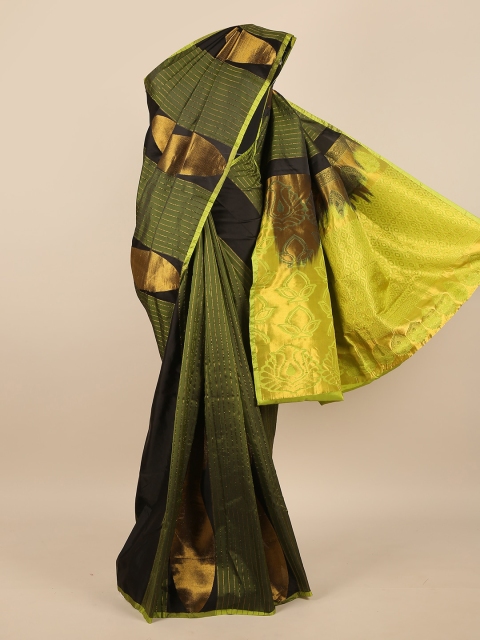 

Pothys Green & Black Woven Design Zari Pure Silk Saree