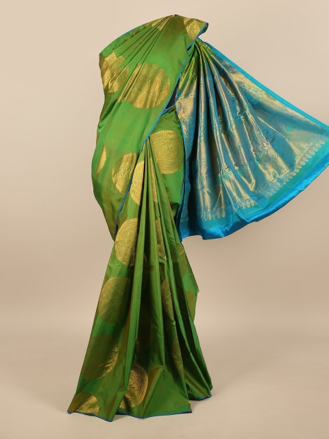 

Pothys Green & Blue Woven Design Pure Silk Saree
