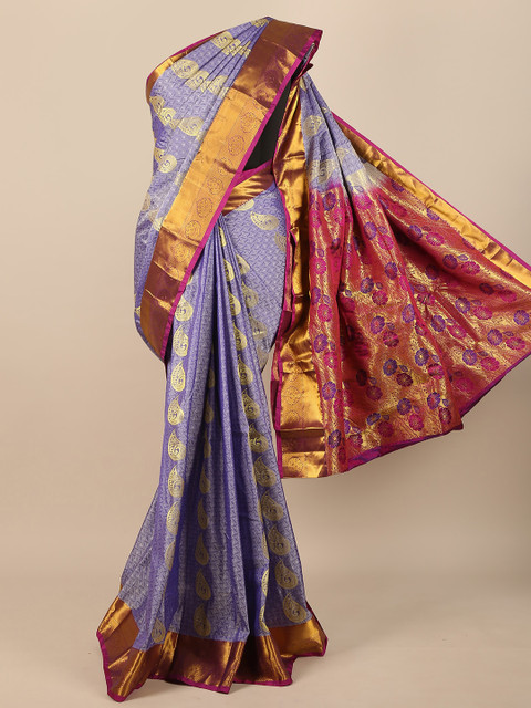 

Pothys Lavender & Pink Woven Design Pure Silk Saree