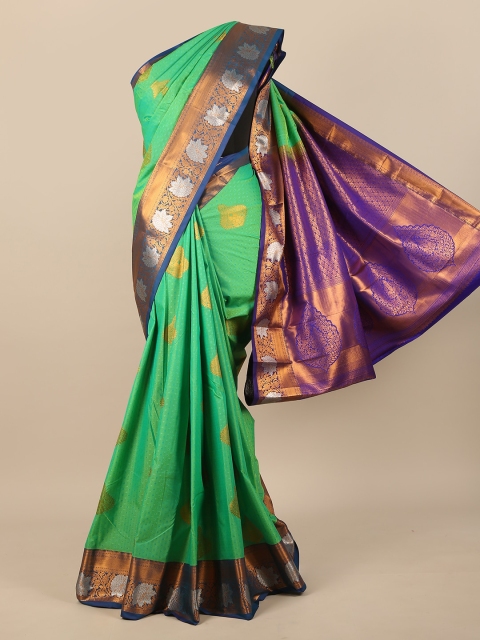 

Pothys Green & Blue Woven Design Pure Silk Saree