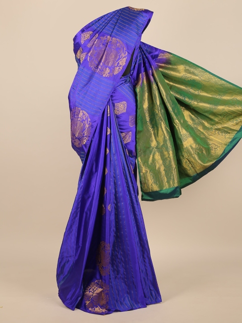 

Pothys Blue & Green Woven Design Zari Pure Silk Saree