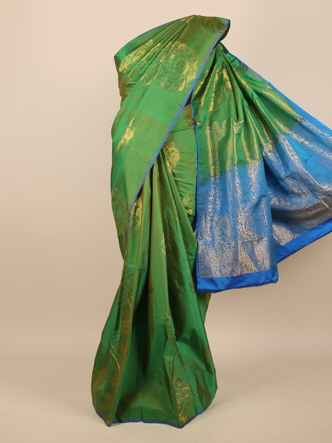 

Pothys Green & Blue Woven Design Pure Silk Saree