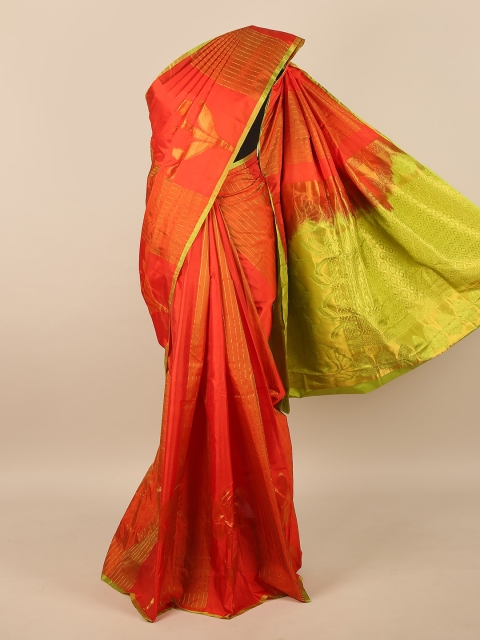 

Pothys Red & Green Woven Design Pure Silk Saree