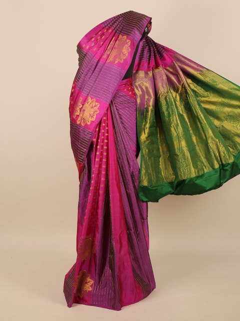 

Pothys Purple & Green Woven Design Pure Silk Saree