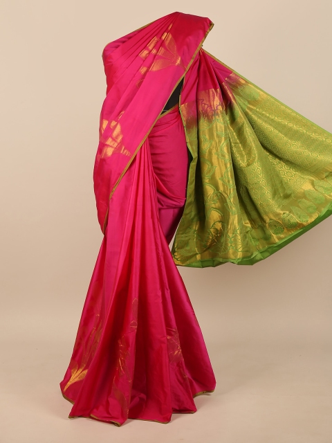 

Pothys Pink & Green Woven Design Pure Silk Saree