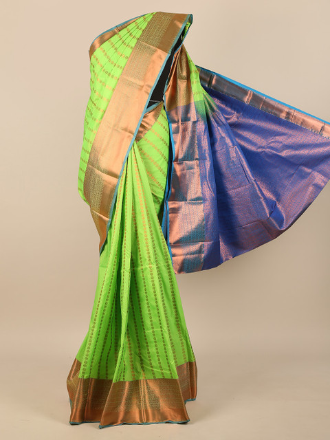 

Pothys Green & Blue Woven Design Pure Silk Saree