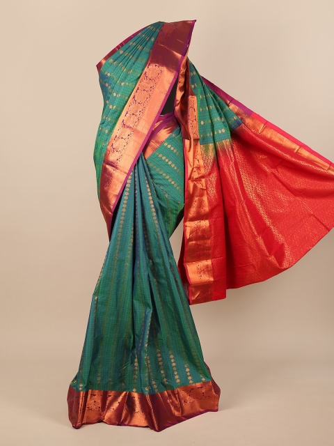 

Pothys Green & Pink Woven Design Pure Silk Saree