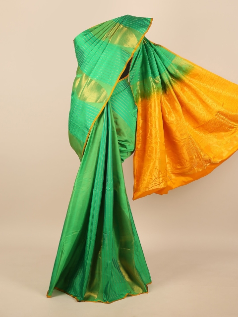 

Pothys Green & Yellow Woven Design Zari Pure Silk Saree