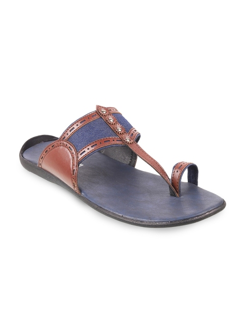 

Mochi Men Brown & Blue Ethnic Comfort Sandals