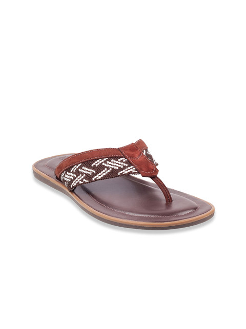 

Mochi Men Brown & White Textured Slip On Casual Comfort Sandals