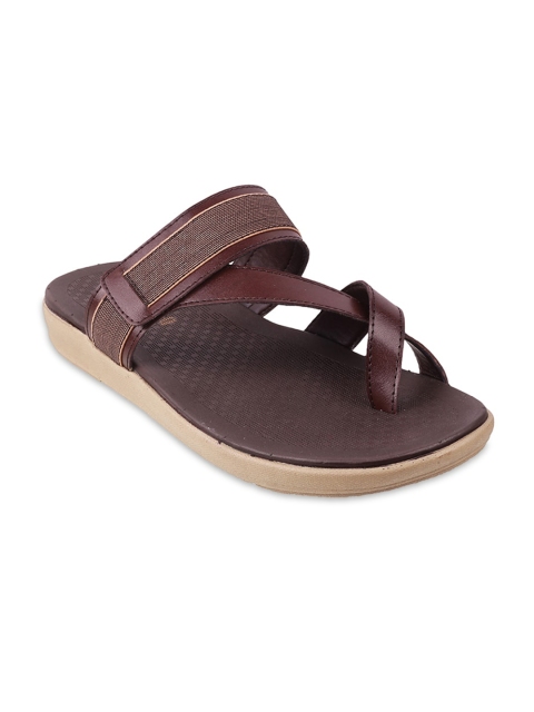 

Mochi Men Brown Solid Comfort Sandals