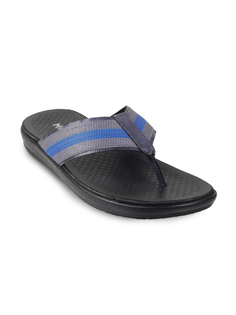

Mochi Men Grey & Blue Striped Comfort Sandals