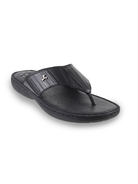 

Mochi Men Black Textured Slip On Comfort Sandals