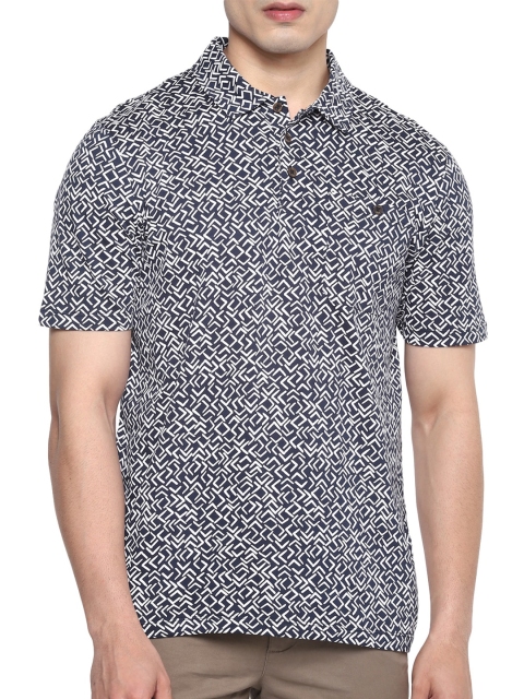 

Ted Baker Men Navy Blue Printed Cotton Shirt