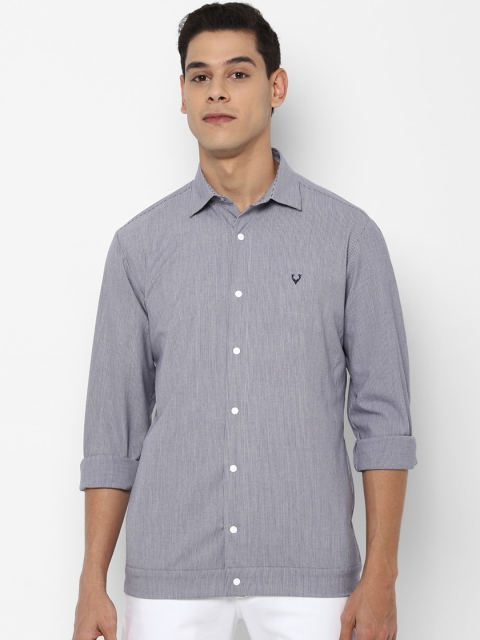 

Allen Solly Men Grey Slim Fit Striped Casual Shirt