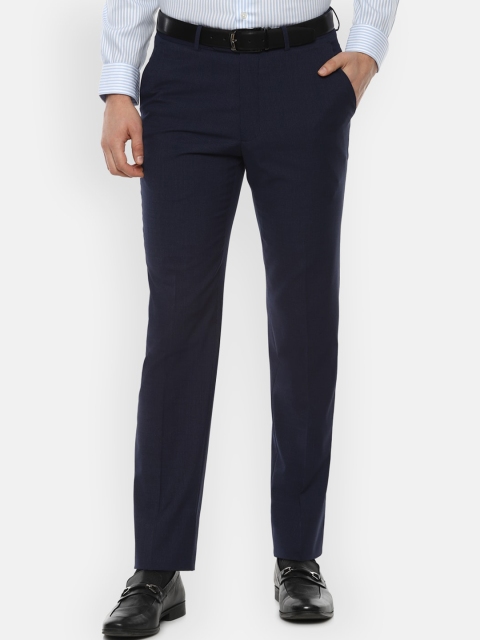 

Luxure by Louis Philippe Men Navy Blue Slim Fit Formal Trousers