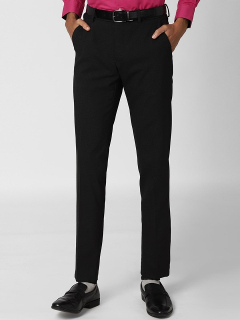 

Peter England Men Black Slim Fit Formal Trousers