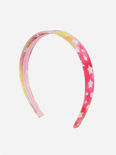 

Toniq Kids Girls MultiColor Rainbow Glitter Pastel Star Hair Band, Pink