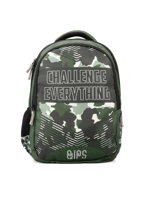 

QIPS Boys Green & White Camouflage Backpack