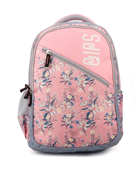 

QIPS Girls Pink & Grey Floral Backpack