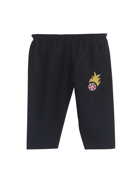 

YK Boys Black Lounge Pants with Wheel Patch