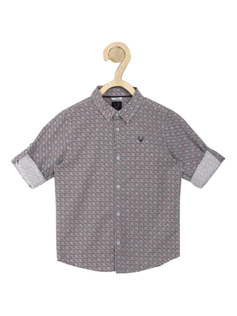 

Allen Solly Junior Boys Grey Slim Fit Opaque Printed Casual Shirt