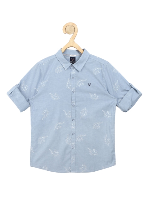 

Allen Solly Junior Boys Blue Slim Fit Opaque Printed Cotton Casual Shirt