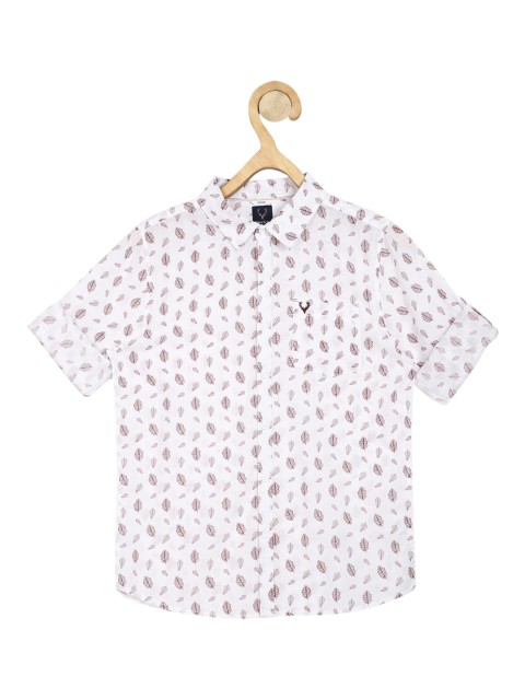 

Allen Solly Junior Boys White Slim Fit Floral Opaque Printed Casual Shirt