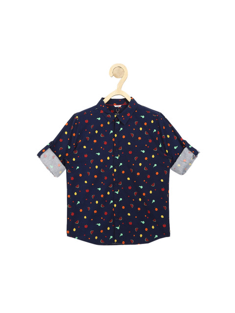 

Allen Solly Junior Boys Navy Blue Slim Fit Opaque Printed Casual Shirt