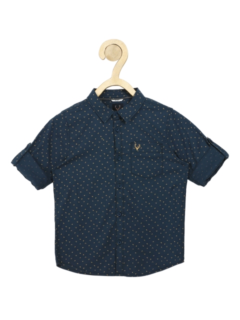 

Allen Solly Junior Boys Navy Blue Slim Fit Opaque Printed Casual Shirt