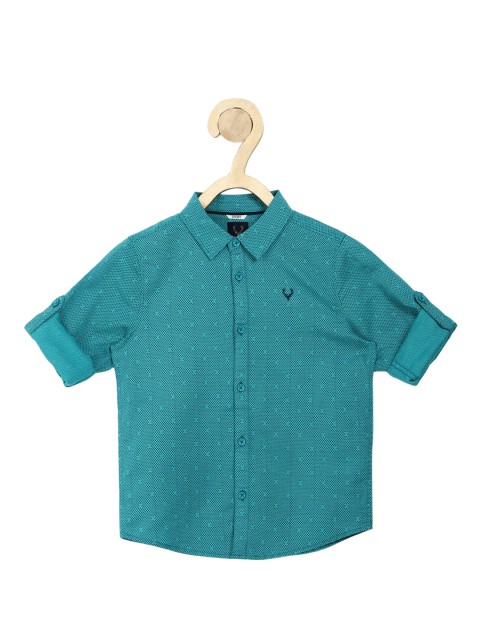 

Allen Solly Junior Boys Blue Slim Fit Opaque Printed Casual Shirt