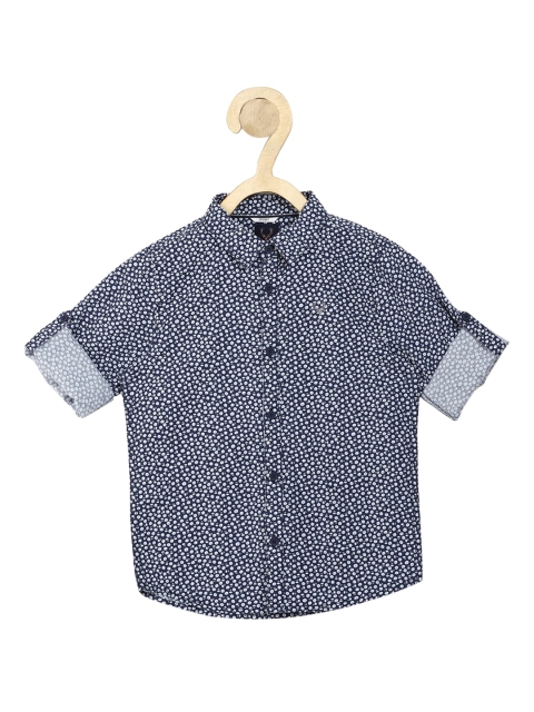 

Allen Solly Junior Boys Navy Blue Slim Fit Opaque Printed Casual Shirt